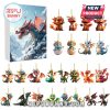 Dragon Advent Calendar box with snowy dragon artwork and full dragon figurine set.