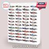 Formula 1 advent calendar featuring 30 labeled car compartments in sleek white layout!