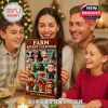 Smiling family holding the Farm Advent Calendar at a Christmas dinner!