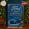Close-up of Ford 2025 advent calendar in festive Christmas background.