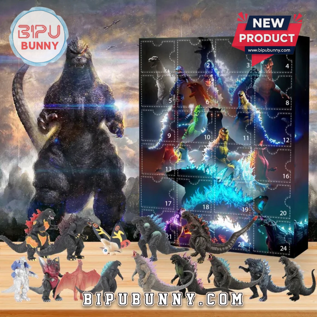 Godzilla Advent Calendar, The One With 24 Little Doors Godzilla Advent Calendar, The One With 24 Little Doors