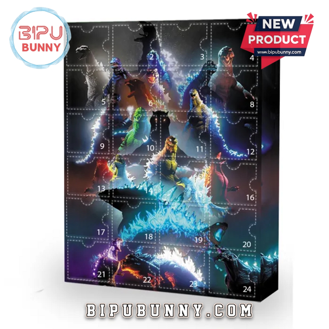 Godzilla Advent Calendar, The One With 24 Little Doors Godzilla Advent Calendar, The One With 24 Little Doors
