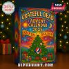 Front view of Grateful Dead 2025 Advent Calendar in a Christmas setting with tree and lights.