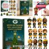 Multiple angles showing the 2025 Green Bay Packers advent calendar and mini figures.