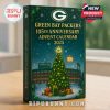 Close-up of Green Bay Packers advent calendar box featuring Lambeau Field and tree.