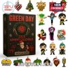 2025 Green Day Advent Calendar with American Santa and various themed Christmas ornaments.