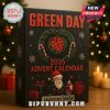 Green Day 2025 Advent Calendar with Santa and Christmas decorations.