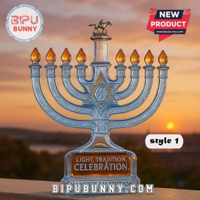 Hanukkah Menorah Whiskey Bottle 2025