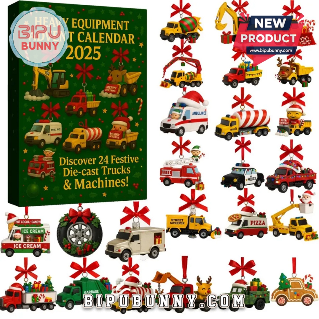 Heavy Equipment Advent Calendar, 24 Festive Die Heavy Equipment Advent Calendar, 24 Festive Die