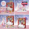 Hello Kitty advent calendar box with Sanrio figurines on pink display!