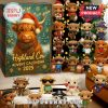 Highland Cow Advent Calendar 2025 promotional image with box, figurines, and festive background.