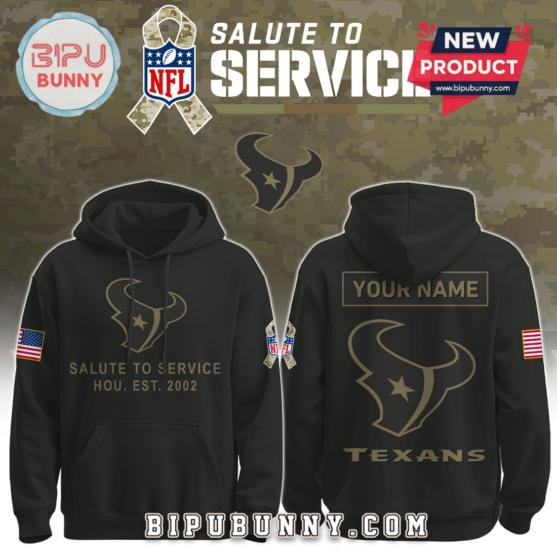 Houston Texans Nike 2025 Salute to Service Pullover Hoodie Houston Texans Nike 2025 Salute to Service Pullover Hoodie