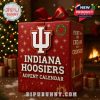 Close-up of the red Indiana Hoosiers Advent Calendar box with the IU logo and holiday decorations!