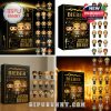 Collage of the Justin Bieber Advent Calendar 2025 box and all its Funko Pop style ornaments!