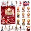 Mini collectible Kylie Minogue figures in various festive outfits from the Christmas with Kylie Advent Calendar 2025.