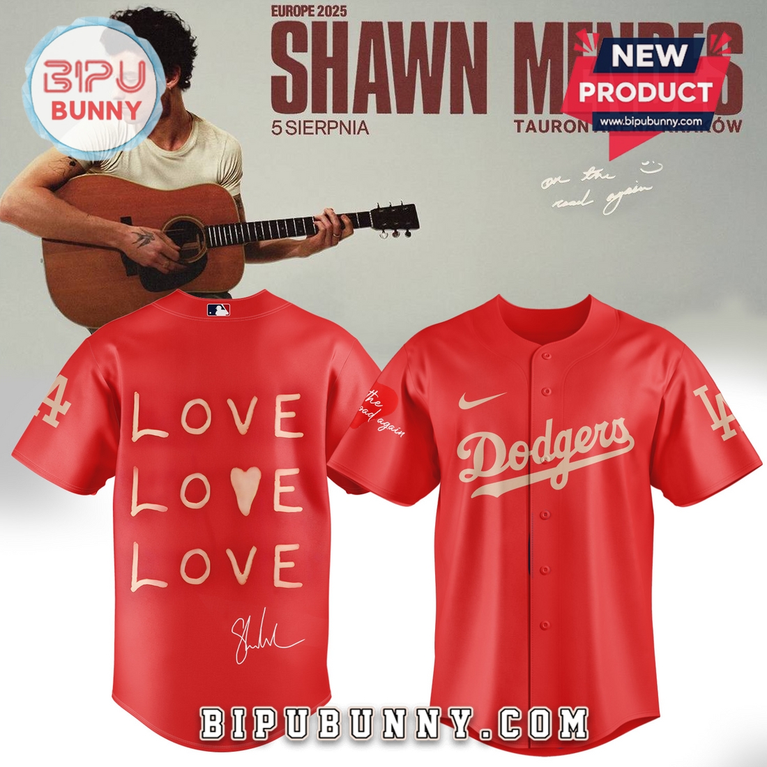 LA Dodgers x Shawn Mendes On The Road Again Jersey LA Dodgers x Shawn Mendes On The Road Again Jersey