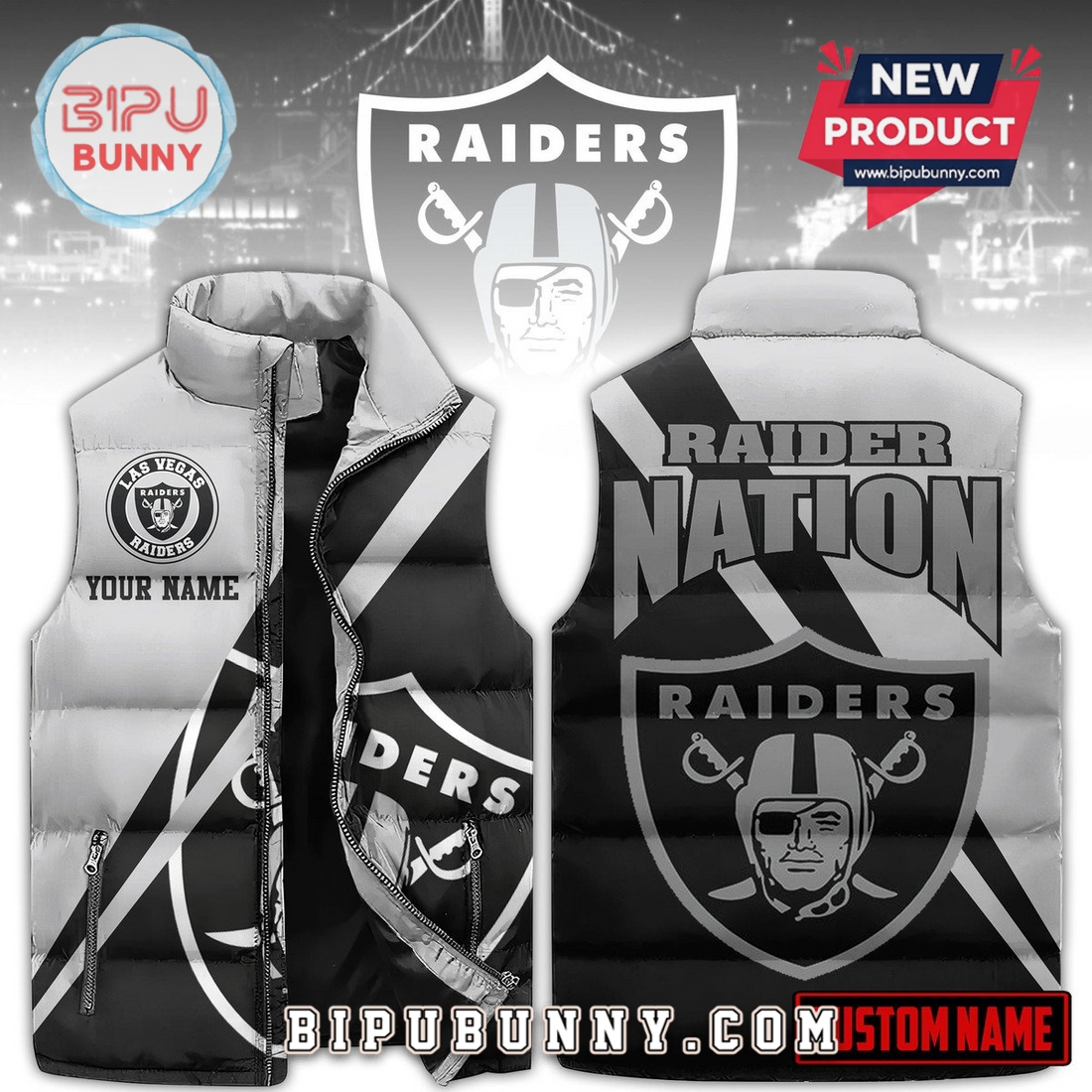 Las Vegas Raiders Custom Puffer Jacket 2025 Las Vegas Raiders Custom Puffer Jacket 2025
