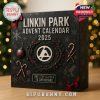 Linkin Park themed advent calendar box in black with wreath and metallic logo centerpiece.