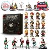 Full Linkin Park advent calendar figure set with packaging and character lineup.
