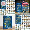 Los Angeles Chargers 65th Anniversary Advent Calendar 2025 box and a full display of all 24 mini collectible ornaments including players mascots and team logos!