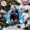 Superman ornament sitting on an icy throne from the 