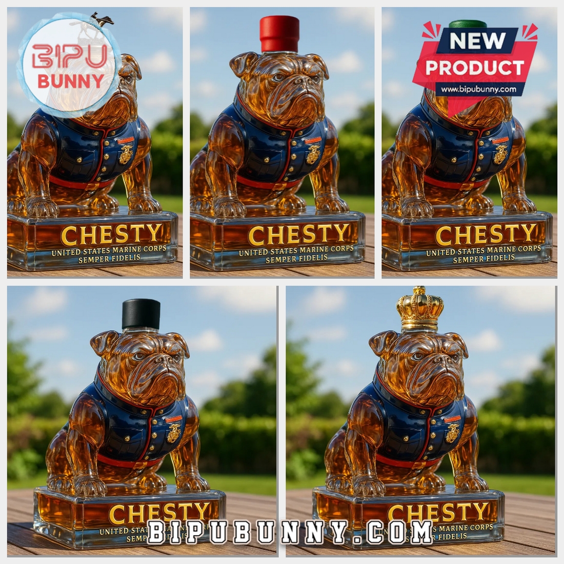 Marine Corps Bulldog Chesty Whiskey Bottle Marine Corps Bulldog Chesty Whiskey Bottle