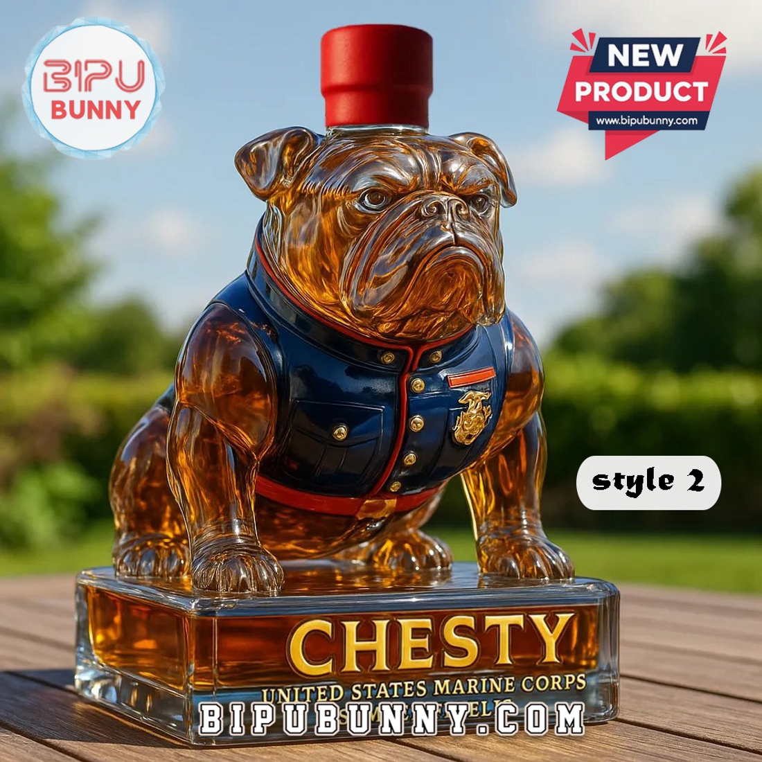 Marine Corps Bulldog Chesty Whiskey Bottle Marine Corps Bulldog Chesty Whiskey Bottle