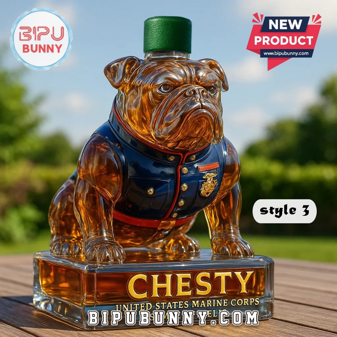 Marine Corps Bulldog Chesty Whiskey Bottle Marine Corps Bulldog Chesty Whiskey Bottle