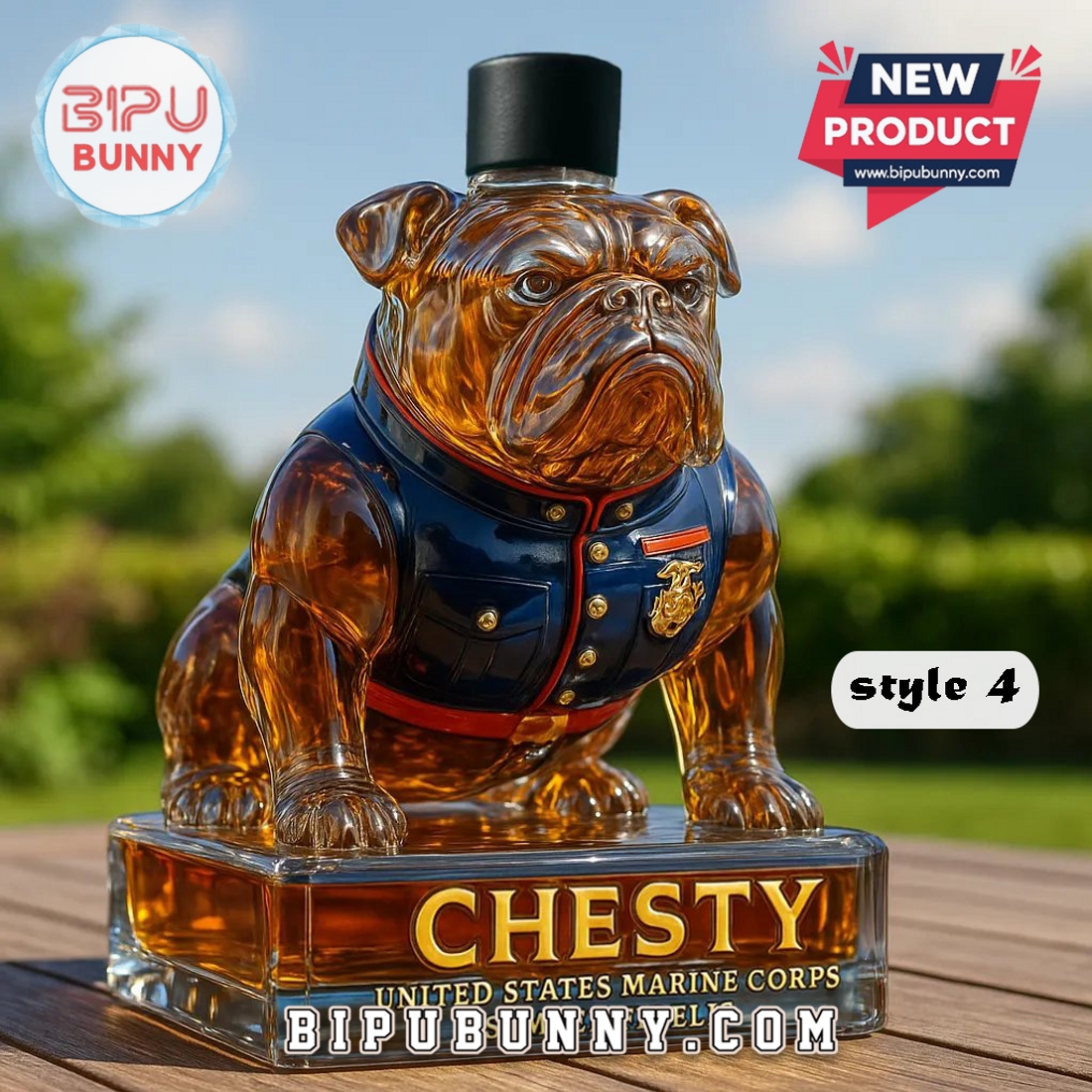 Marine Corps Bulldog Chesty Whiskey Bottle Marine Corps Bulldog Chesty Whiskey Bottle