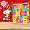 Close-up of the Peanuts Advent Calendar with colorful doors and hidden collectible figures.