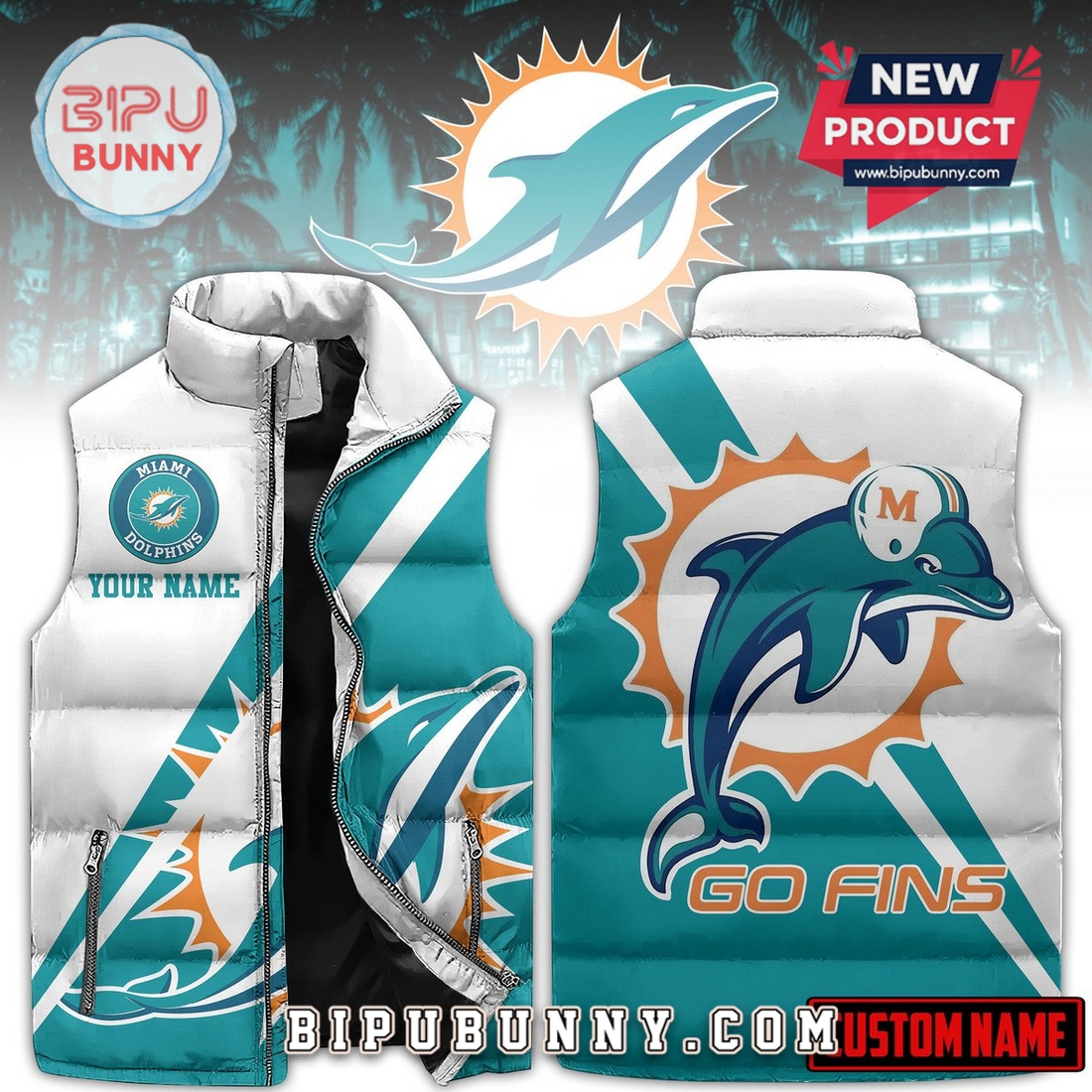 Miami Dolphins Custom Puffer Jacket 2025 Miami Dolphins Custom Puffer Jacket 2025