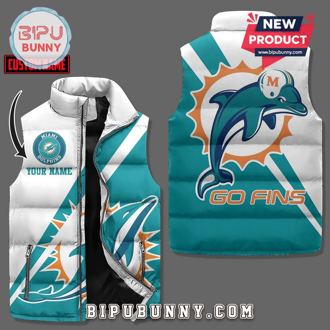 Miami Dolphins Custom Puffer Jacket 2025 Miami Dolphins Custom Puffer Jacket 2025