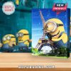 Closed Minions Advent Calendar with Minion hugging Eiffel Tower and numbered windows.