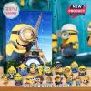 Minions Advent Calendar with collectible Minion figurines in front.