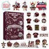 Mississippi State Bulldogs Advent Calendar 2025 box with all 24 small team ornaments displayed!