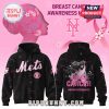 New York Mets Breast Cancer Awareness hoodie with team logo and pink ribbon design.