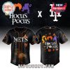 New York Mets Hocus Pocus baseball jersey featuring Halloween designs.