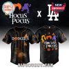 Los Angeles Dodgers Hocus Pocus baseball jersey with Halloween theme.