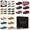 A display of the 2025 Muscle Car Collection Advent Calendar with miniature muscle car ornaments.