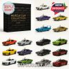 A selection of 2025 Muscle Car Collection Advent Calendar cars displayed as ornaments.