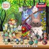 Complete Totoro advent calendar set with figurines and forest background.