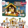 Nativity Advent Calendar 2025 with cartoon illustrations and 24 miniature Christmas figures.