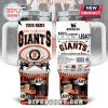 Personalized Giants tumbler with logo, stadium image, and orange-black graphics