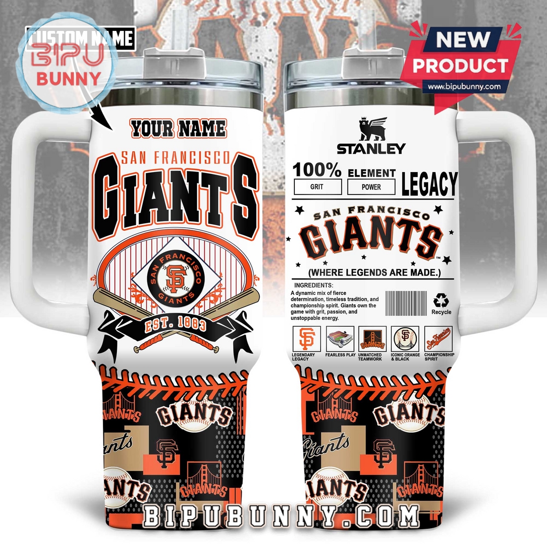 New York Giants Custom Stanley Tumbler 40oz New York Giants Custom Stanley Tumbler 40oz