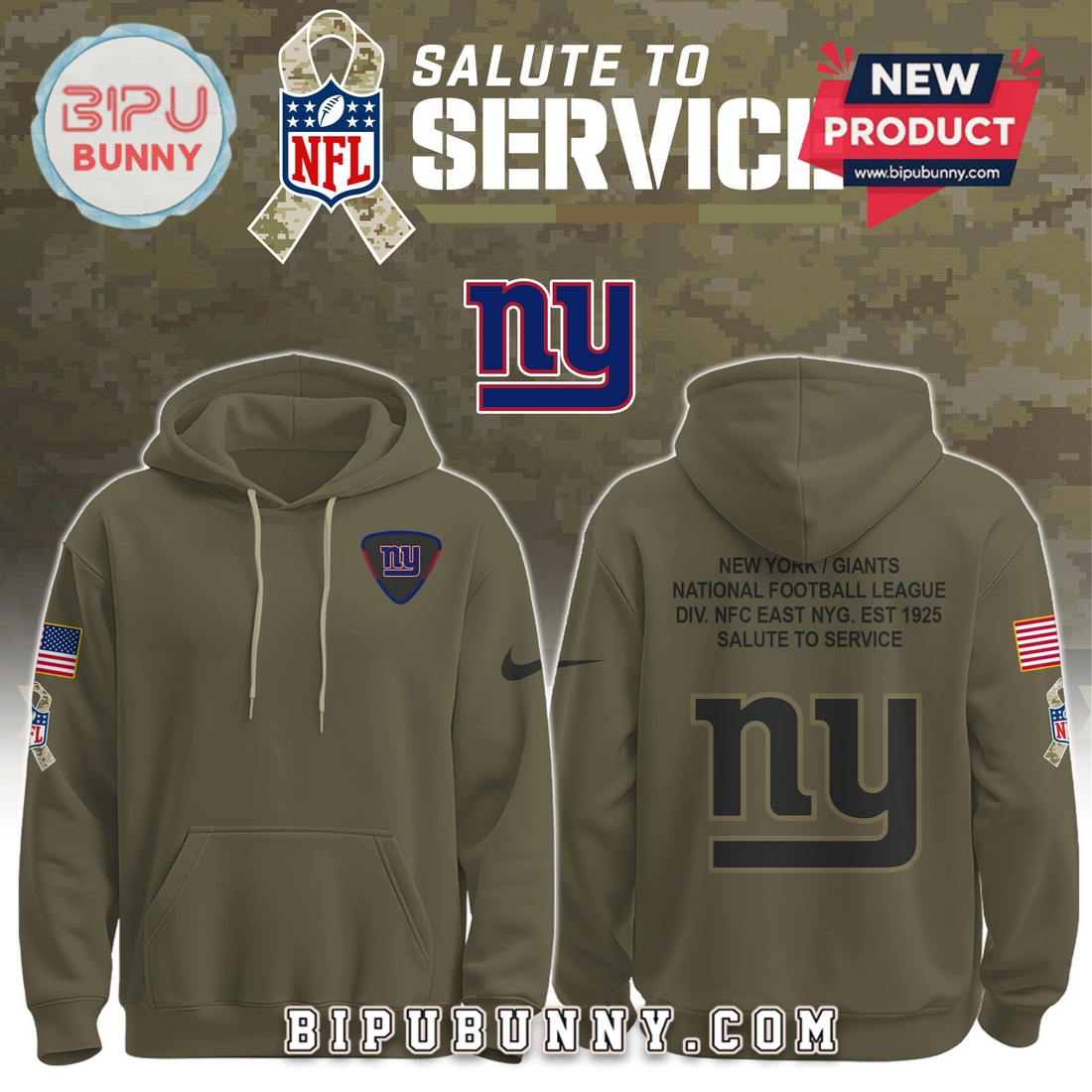New York Giants NFL Salute to Service Hoodie 2025 New York Giants NFL Salute to Service Hoodie 2025