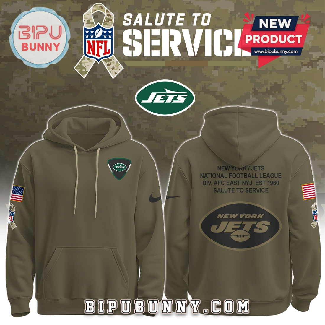 New York Jets NFL Salute to Service Hoodie 2025 New York Jets NFL Salute to Service Hoodie 2025