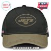 Black and khaki New York Jets baseball cap with team logo and American flag