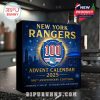 New York Rangers Advent Calendar box under spotlight with glowing 100th crest!