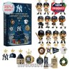 New York Yankees 125th Anniversary Advent Calendar box and a grid of 24 player and memorabilia ornaments!