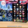 Close-up of American football advent calendar with team-inspired symbols.